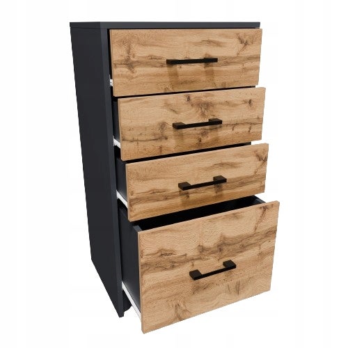Komoda szafka 45cm 4S GRAFIT-WOTAN 4 szuflady regał słupek antracyt ROB - 2