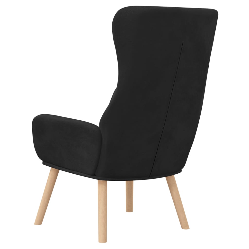 Chaise de relaxation | Fauteuil de relaxation | Chaise de Salon Noir Velours973128 - 5