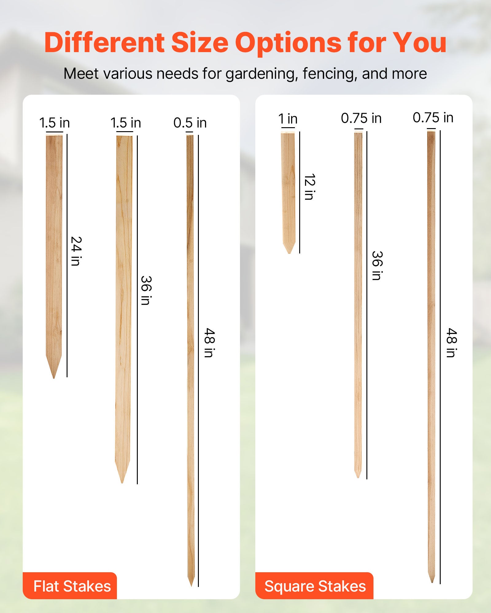 Picchetti recinzione giardino VEVOR, confezione 20, 25,4 x 25,4 x 304,8 mm, delimitazione aree giardino, supporto per la crescita delle piante - 5
