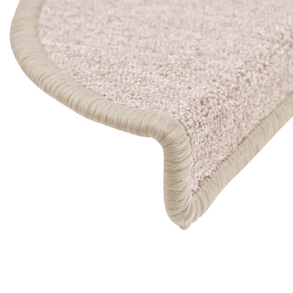 Tapis d'escalier 10 pièces 56 x 17 x 3 cm Taupe Demi-rond - 6