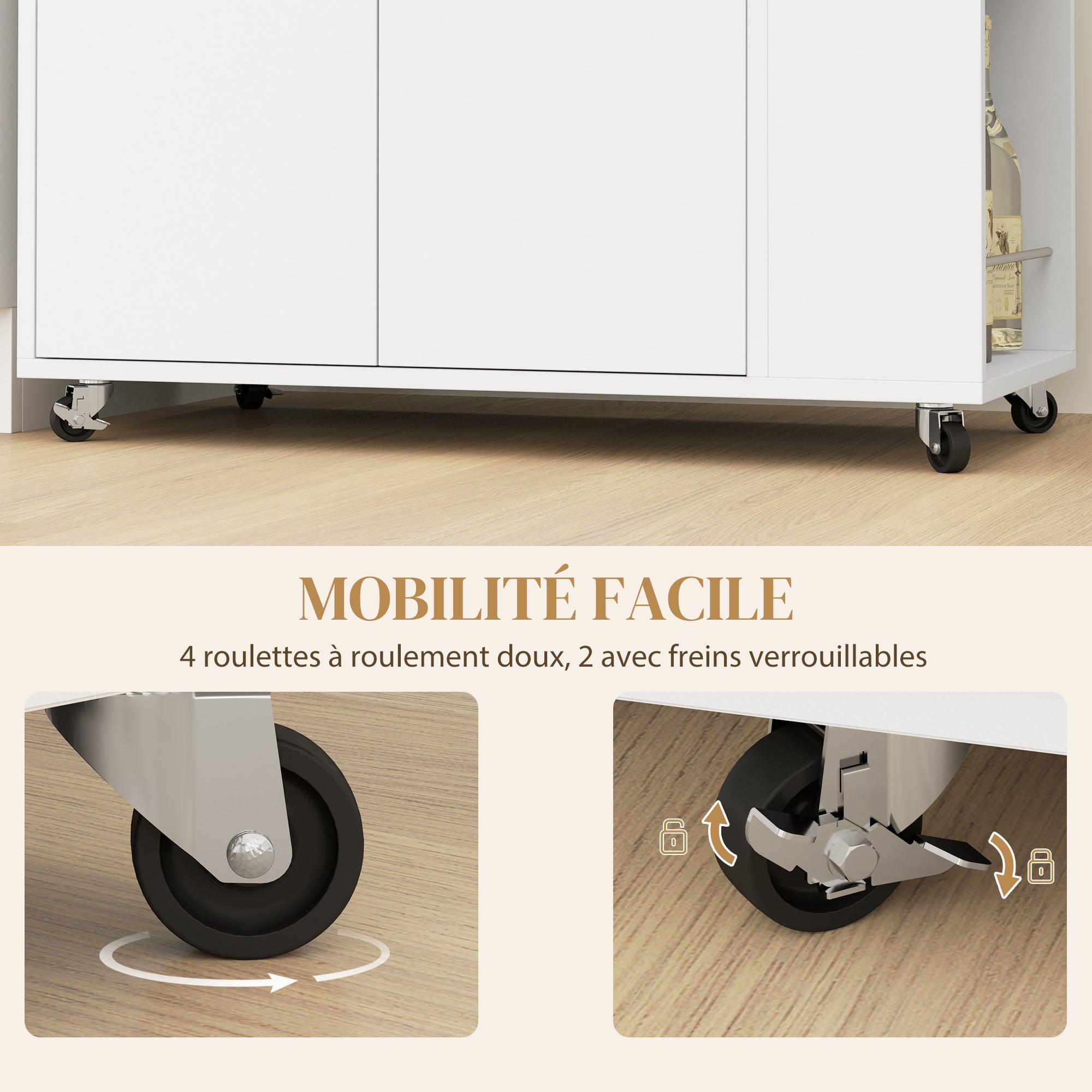 Desserte de cuisine Panneau de particules HOMCOM - 7