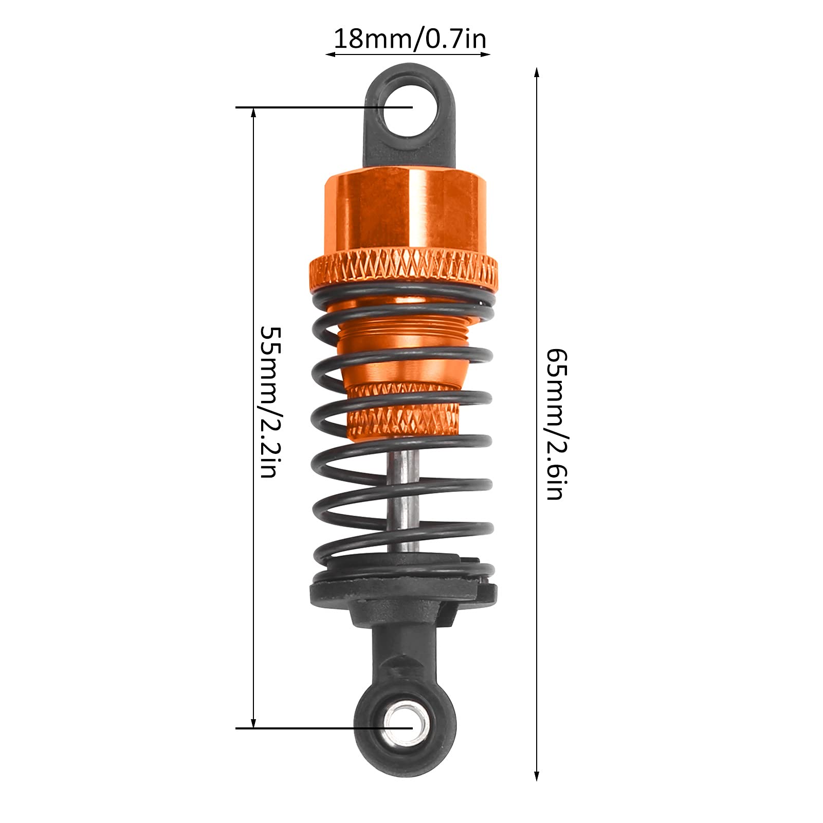pezzi Ammortizzatori regolabili in metallo RC da 65 mm adatti per Slash 2WDHPI/ (oro) - 7