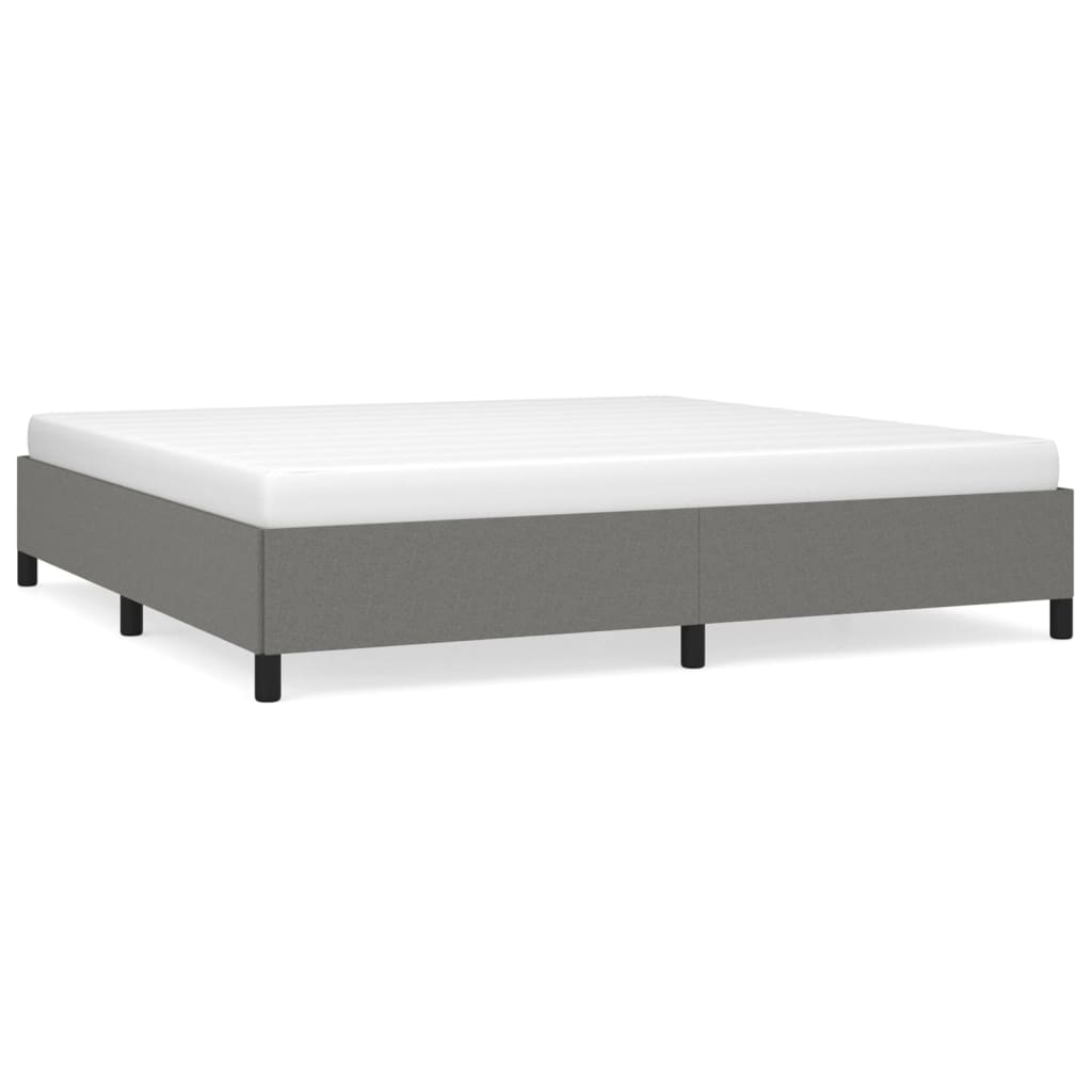 Cadre de lit sans matelas gris foncé 200 x 200 cm tissu - 2