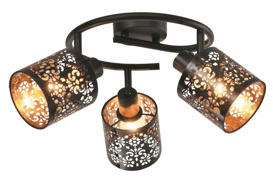 Lampa sufitowa Kiga czarna 3xE14x40W wym: 20 x 44 x 44 cm metal Reality
