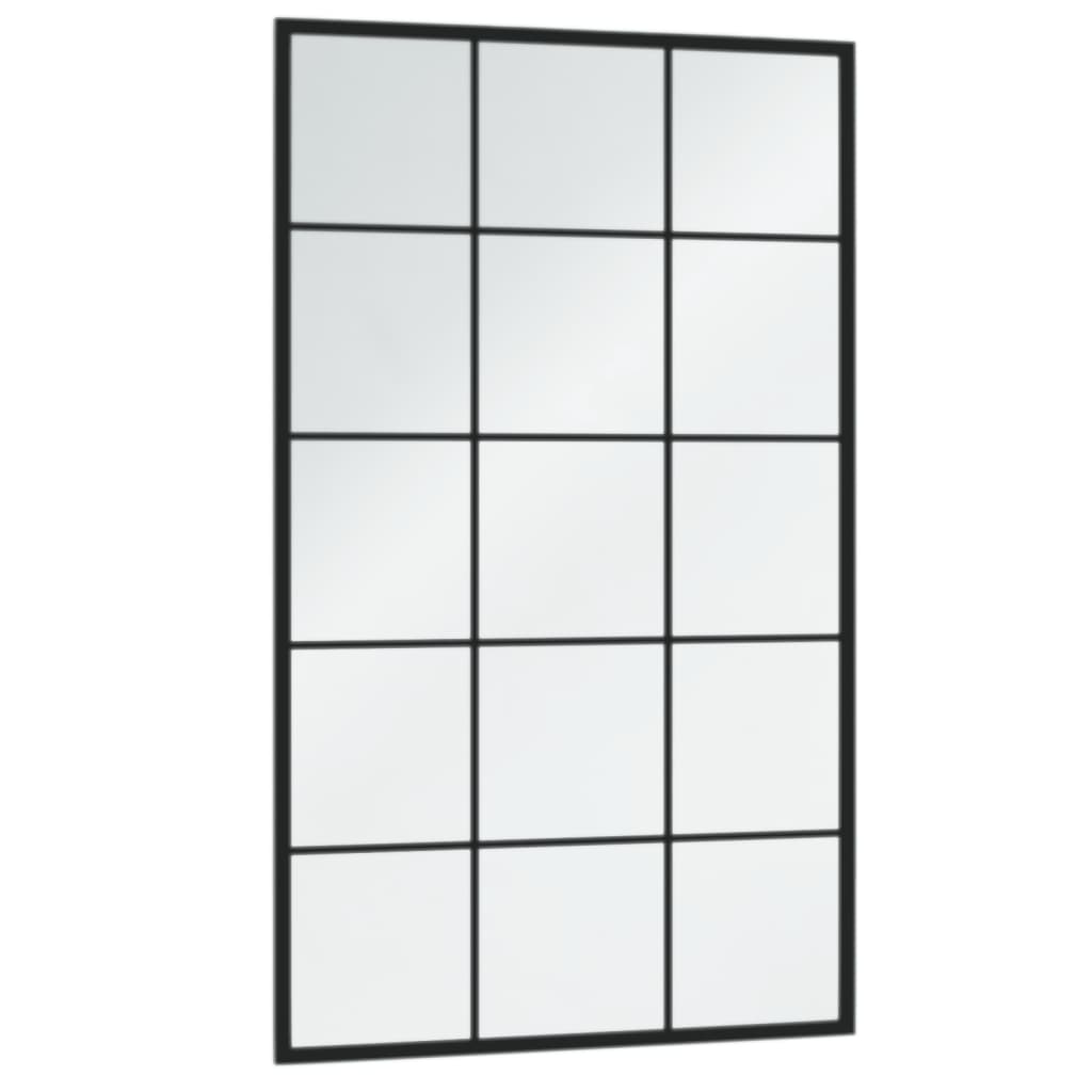 Espejo de pared，Espejo de baño metal negro 100x60 cm CFW16452 - 3