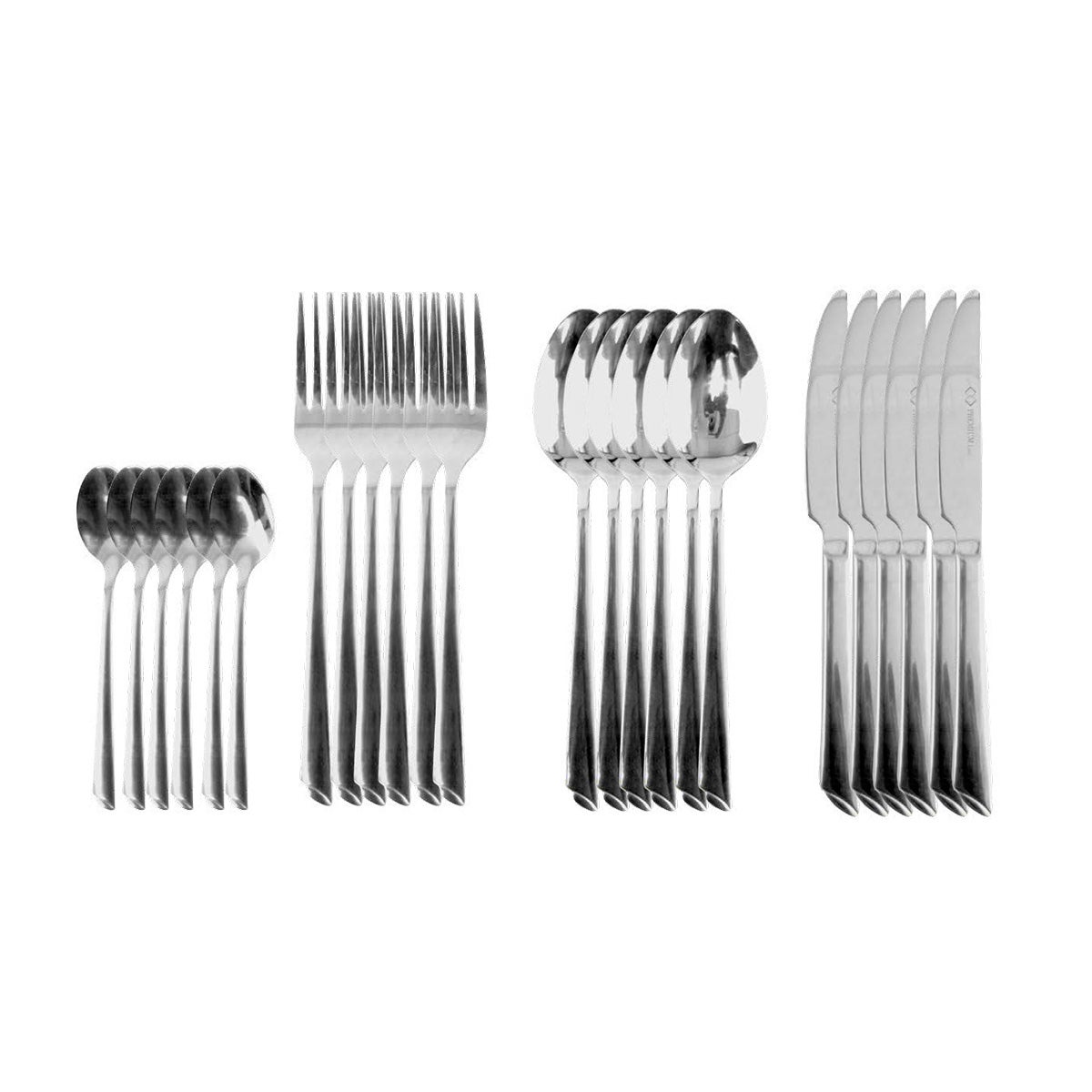 Cubertería de 24 piezas de acero inoxidable 18/0 para 6 servicios Klack - 5
