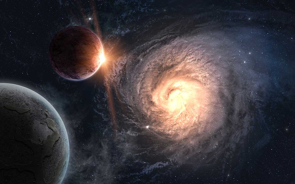 Cuadro de fotos del planeta en la galaxia - 80x50 cm