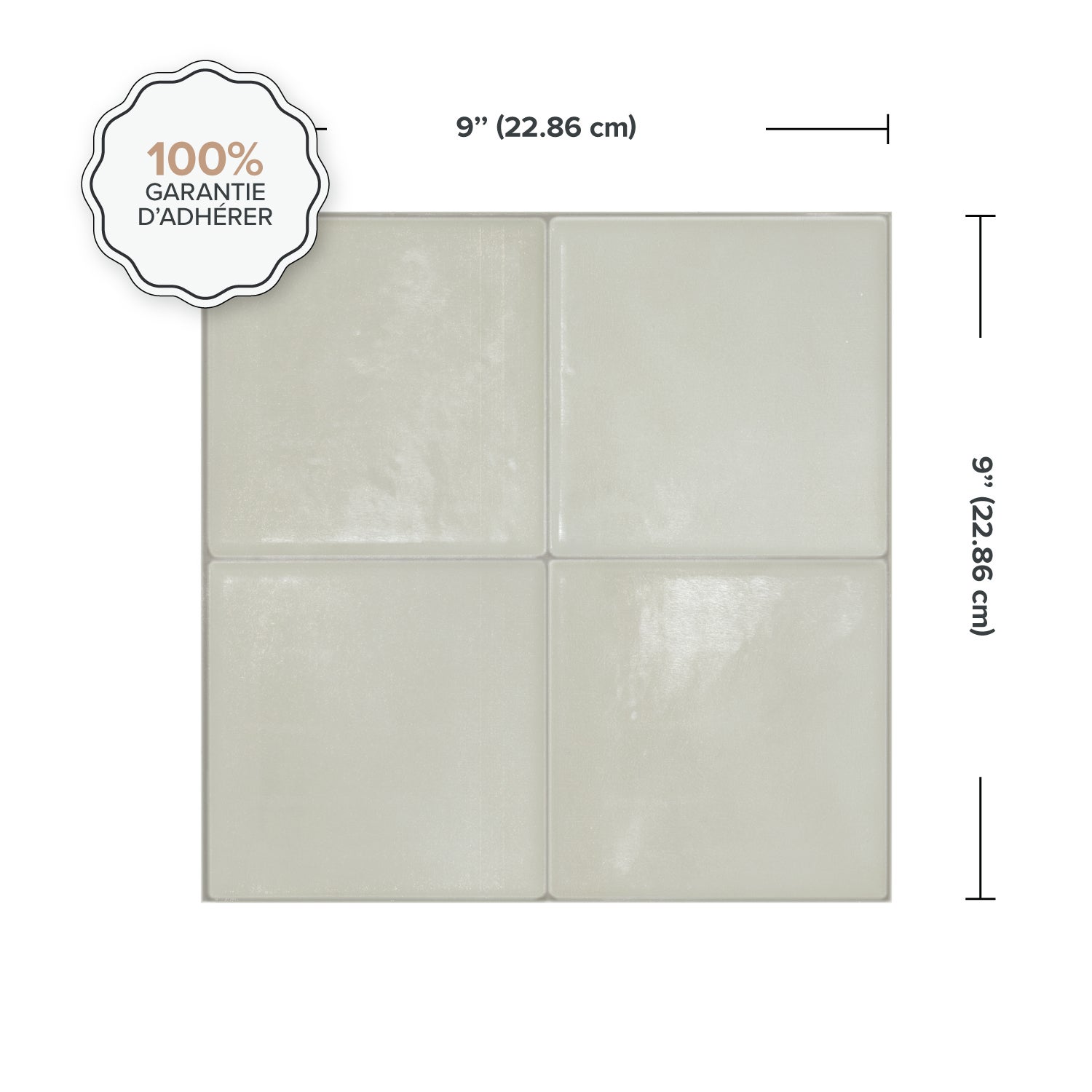 Carrelage adhésif mural x4, 22.86x22.86cm - Smart Tiles Zellige Zagora sticker décoratif salle de bain & cuisine - 4