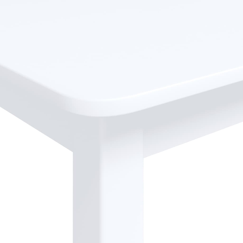 Maison Exclusive - Table à manger Blanc 114x71x75 cm Bois d'hévéa massif - 5
