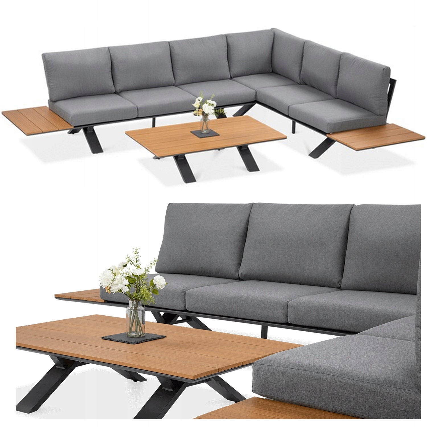 Narożnik ogrodowy SORRENTO WOOD Graphite 1 szt