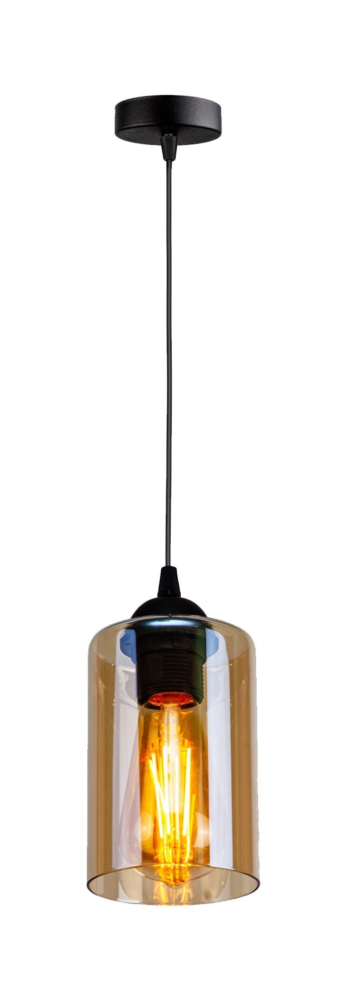 Lampa sufitowa Bistro czarno-bursztynowy 1xE27x40W wym: 100 x 10 x 10 cm szkło Candellux