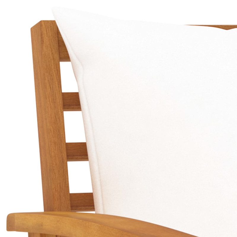 Banc de jardin avec coussin crème 120 cm Bois solide d acacia - 5