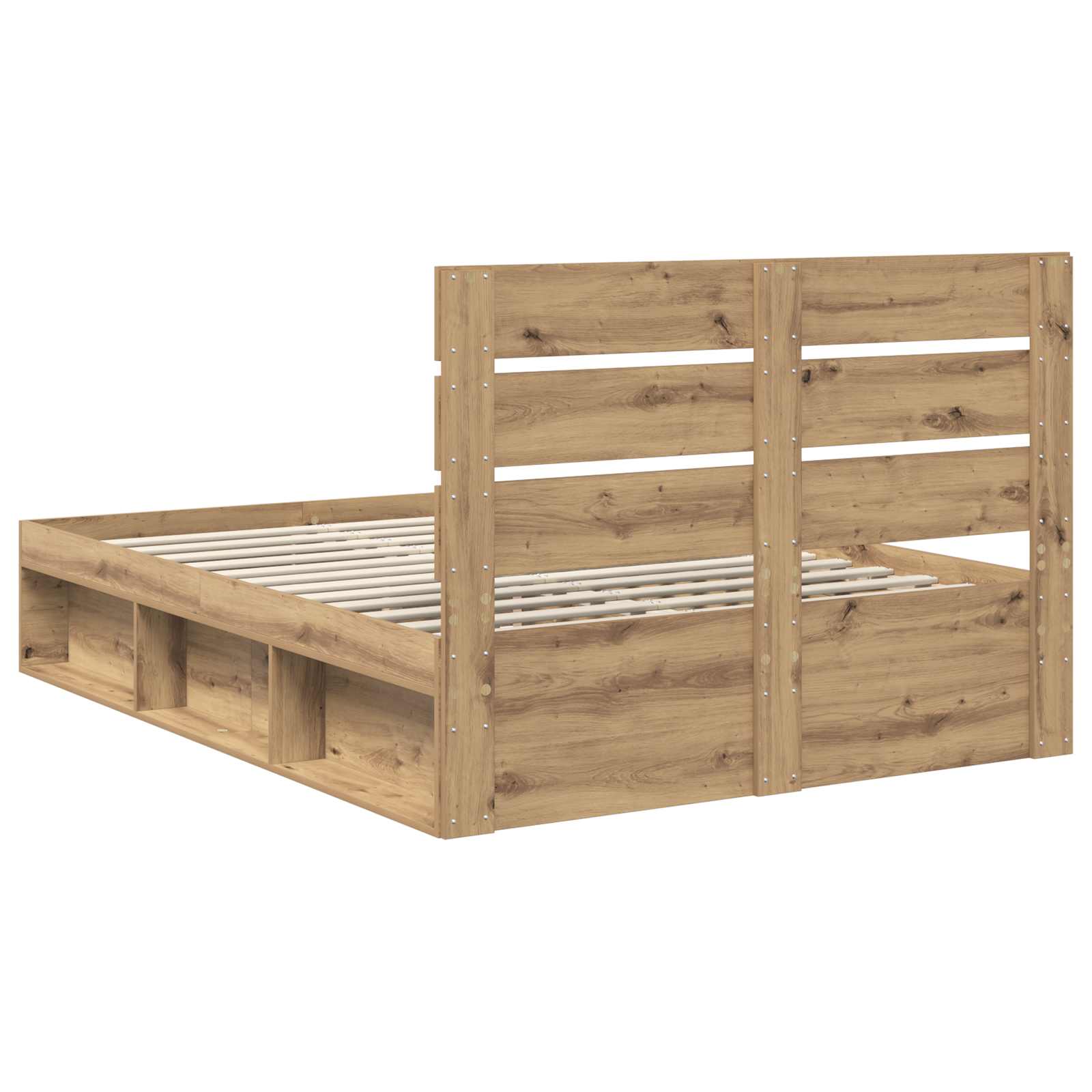 Cadre de lit en bois de pin massif pour la chambre, 150 × 200 cm - 9