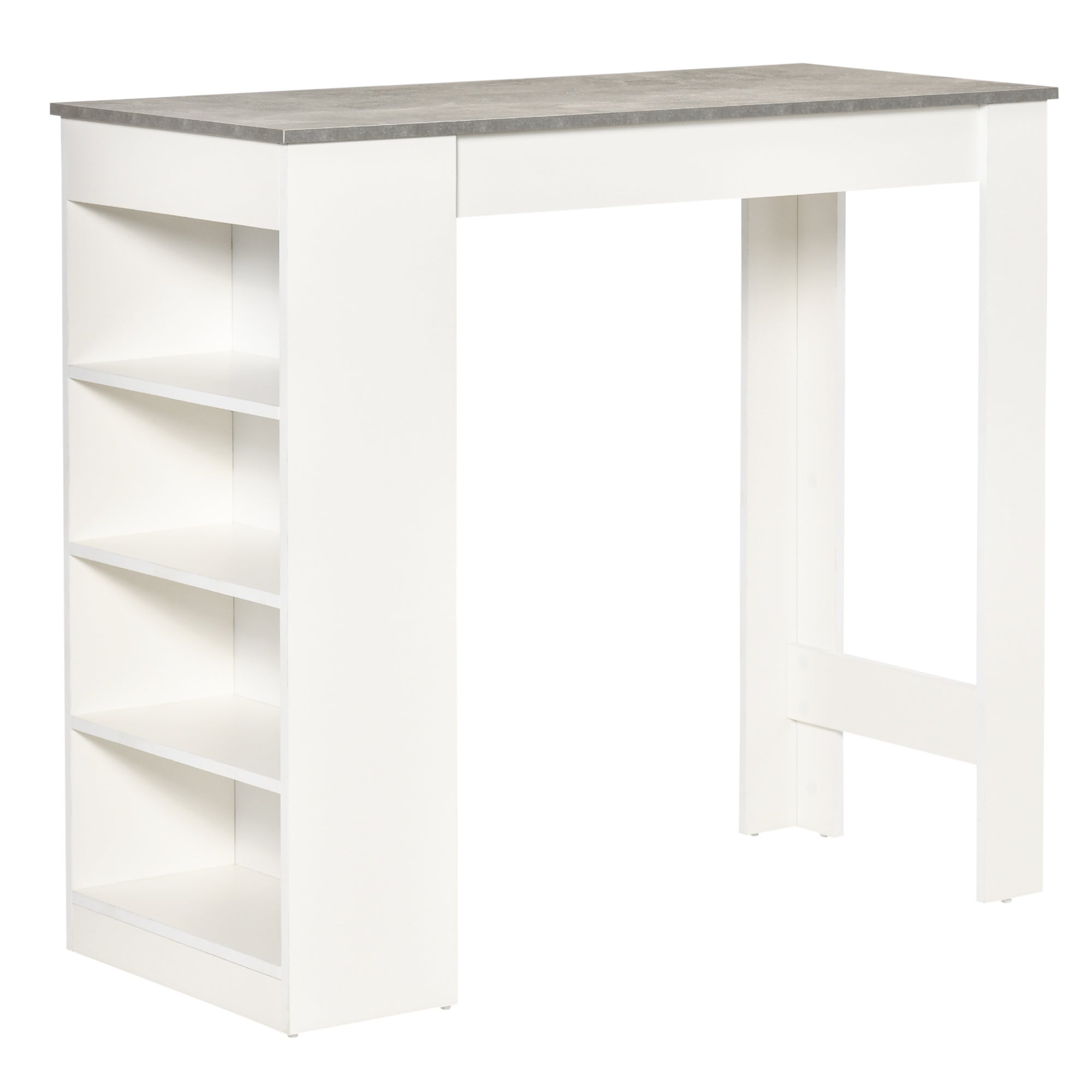 Mesa de bar homcom melamina de madera blanco y gris 115x50x102,7 cm