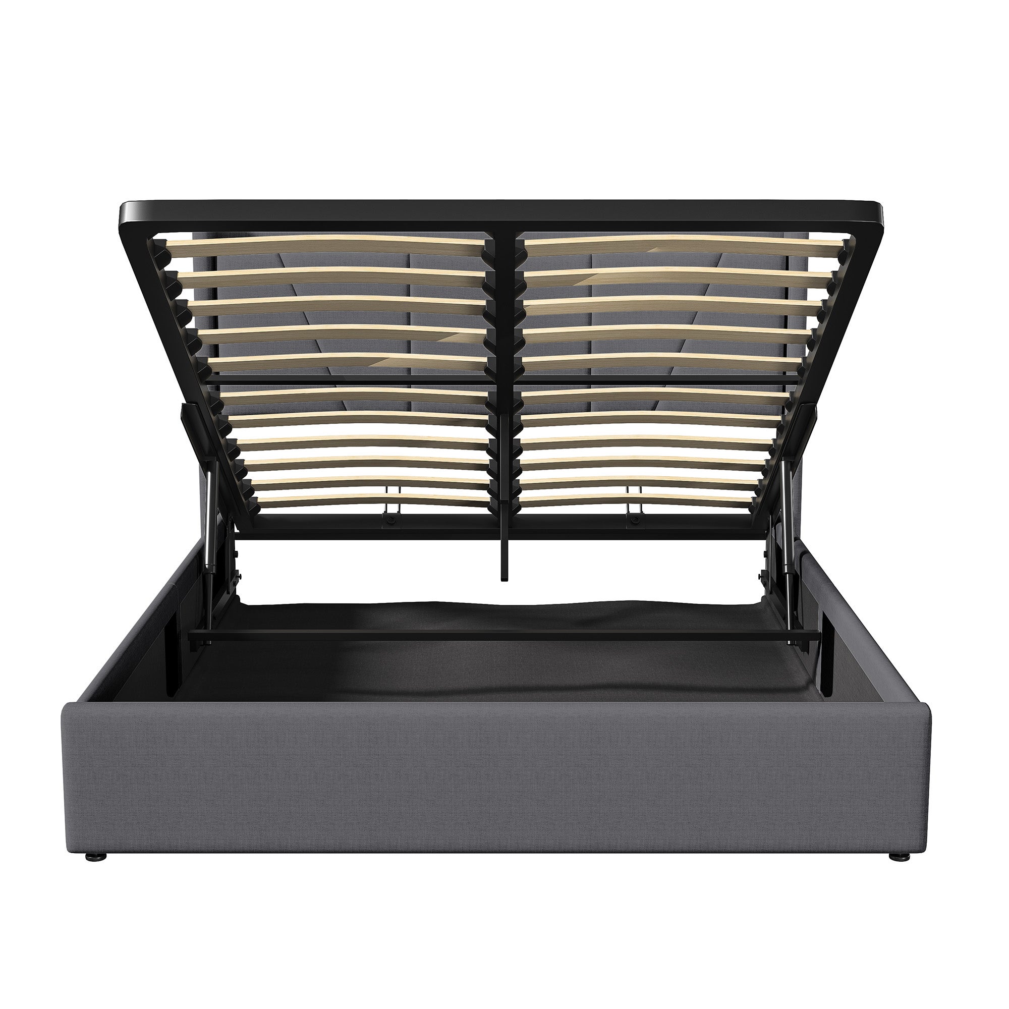 Lit Coffre 160x200 avec USB et Type C, Lit capitonné avec Sommier à Lattes, Lit Double, Gris - 8