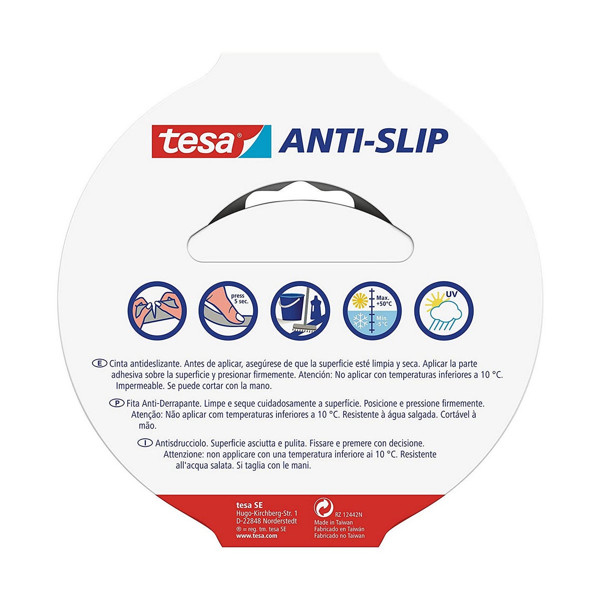 Rubans antid�rapants 15m x 25mm noir 55589 tesa - 5