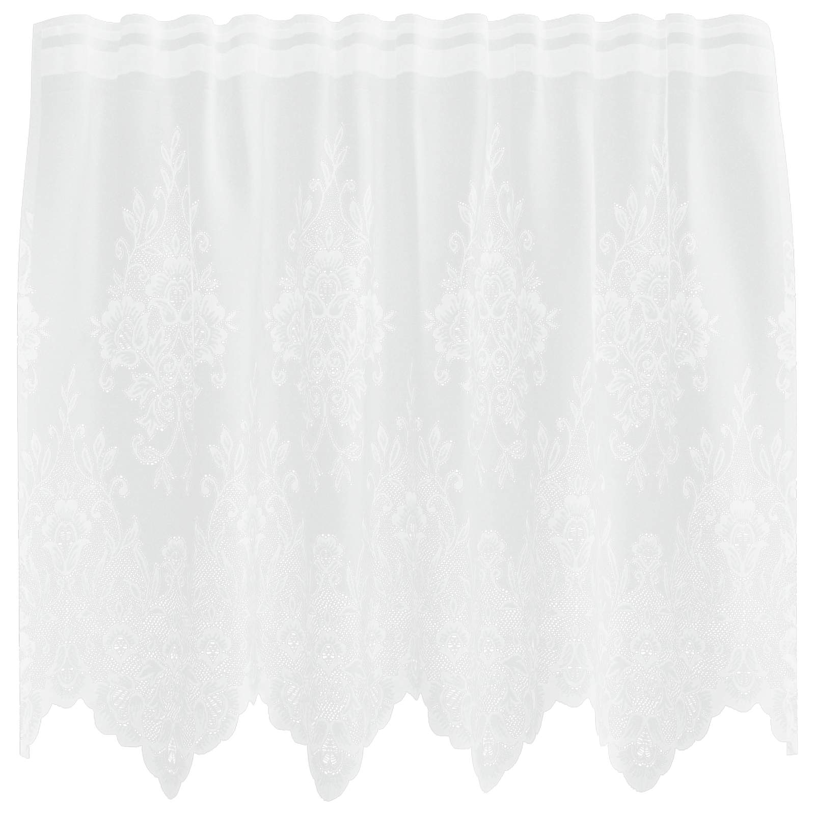 Firanka Koronkowa z zasłonami Biały 120 x 150 cm Poliester vidaXL - 2