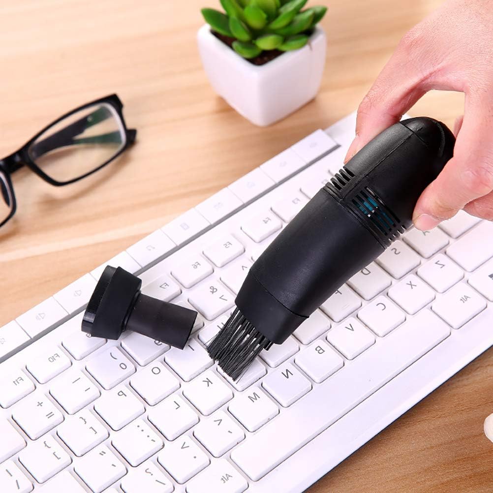 Czarny mini odkurzacz do klawiatury, ręczny odkurzacz USB, sprężone powietrze z zestawem do czyszczenia klawiatury, przenośny nawilżacz do odpylania