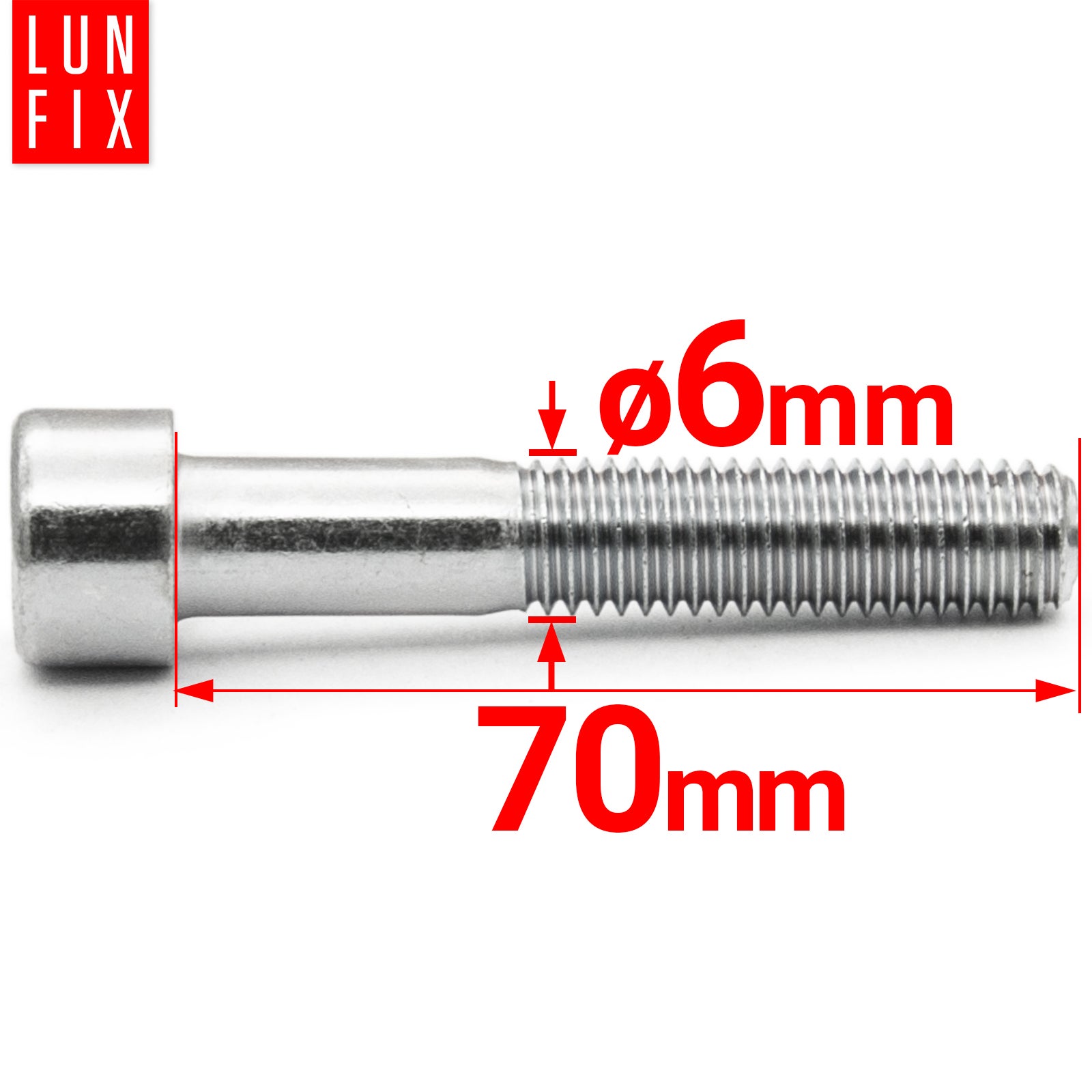 Śruba imbusowa DIN 912 M6 70 mm kl. 8.8 20szt.