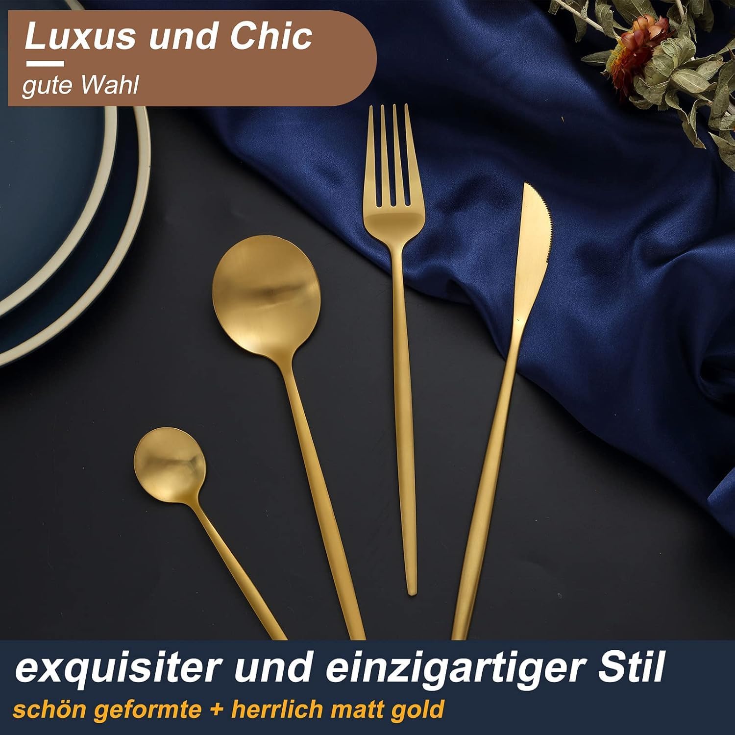 Juego de cubiertos de acero inoxidable, que incluye cuchillo, tenedor y cuchara, fácil de limpiar - 4