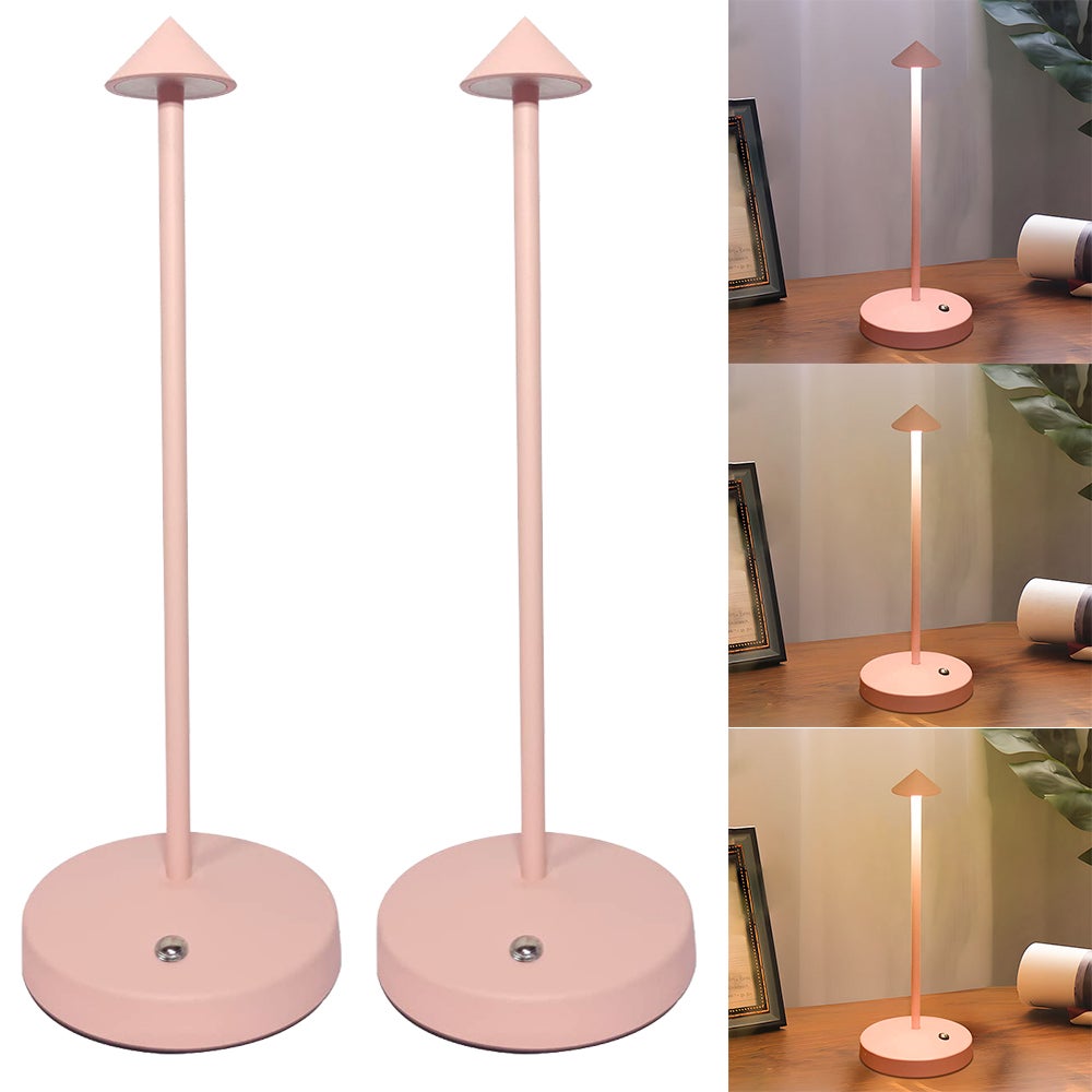 Zestaw bezprzewodowych lamp stołowych przenośna lampa biurkowa LED ściemniana lampka nocna stołowa z możliwością ładowania temperatury barwowe różowa