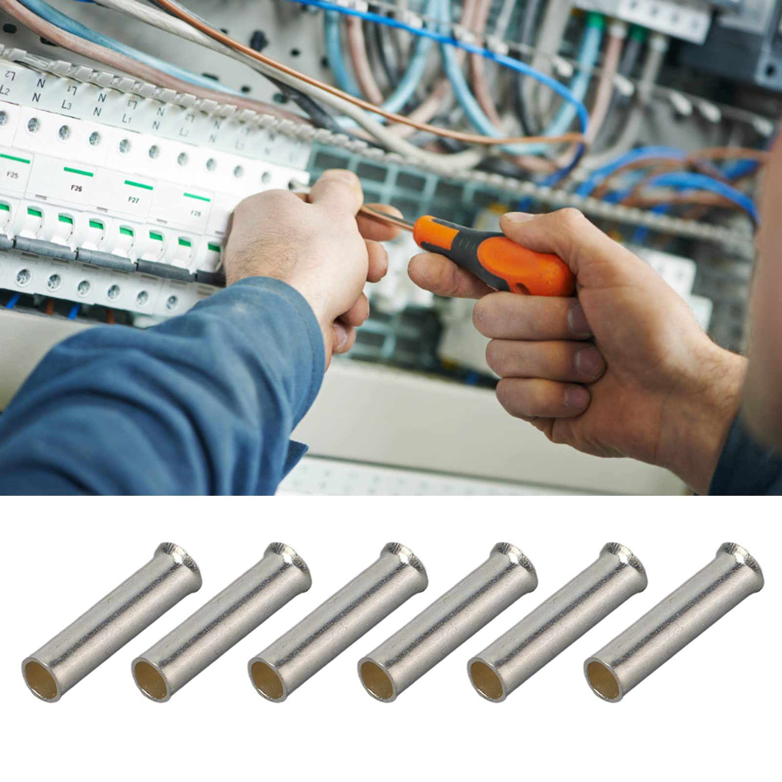 1000 pezzi di ghiera per cavi in rame, connettori a crimpare, fili stagnati, kit di ghiere resistenti all'ossidazione (EN2508) - 2