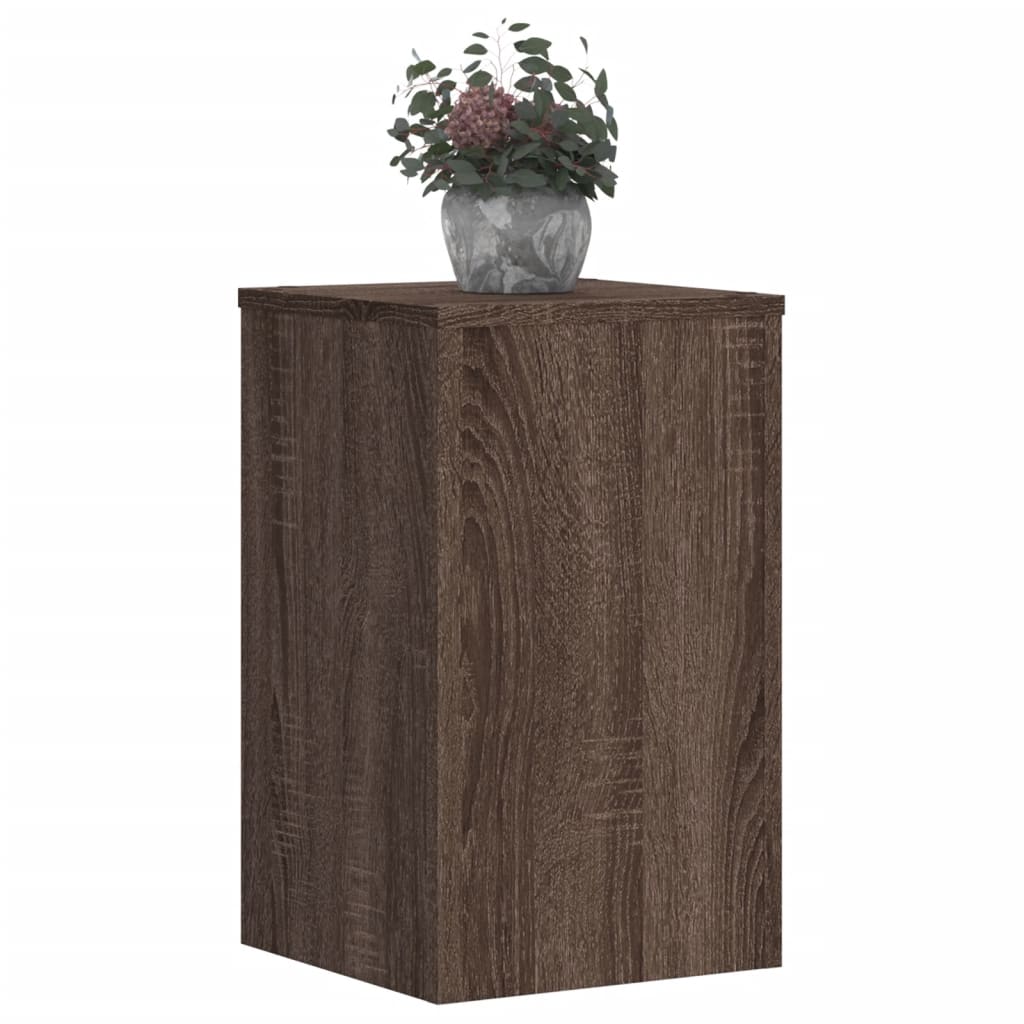 Supports pour plantes 2 pcs chêne marron bois d'ingénierie - 3