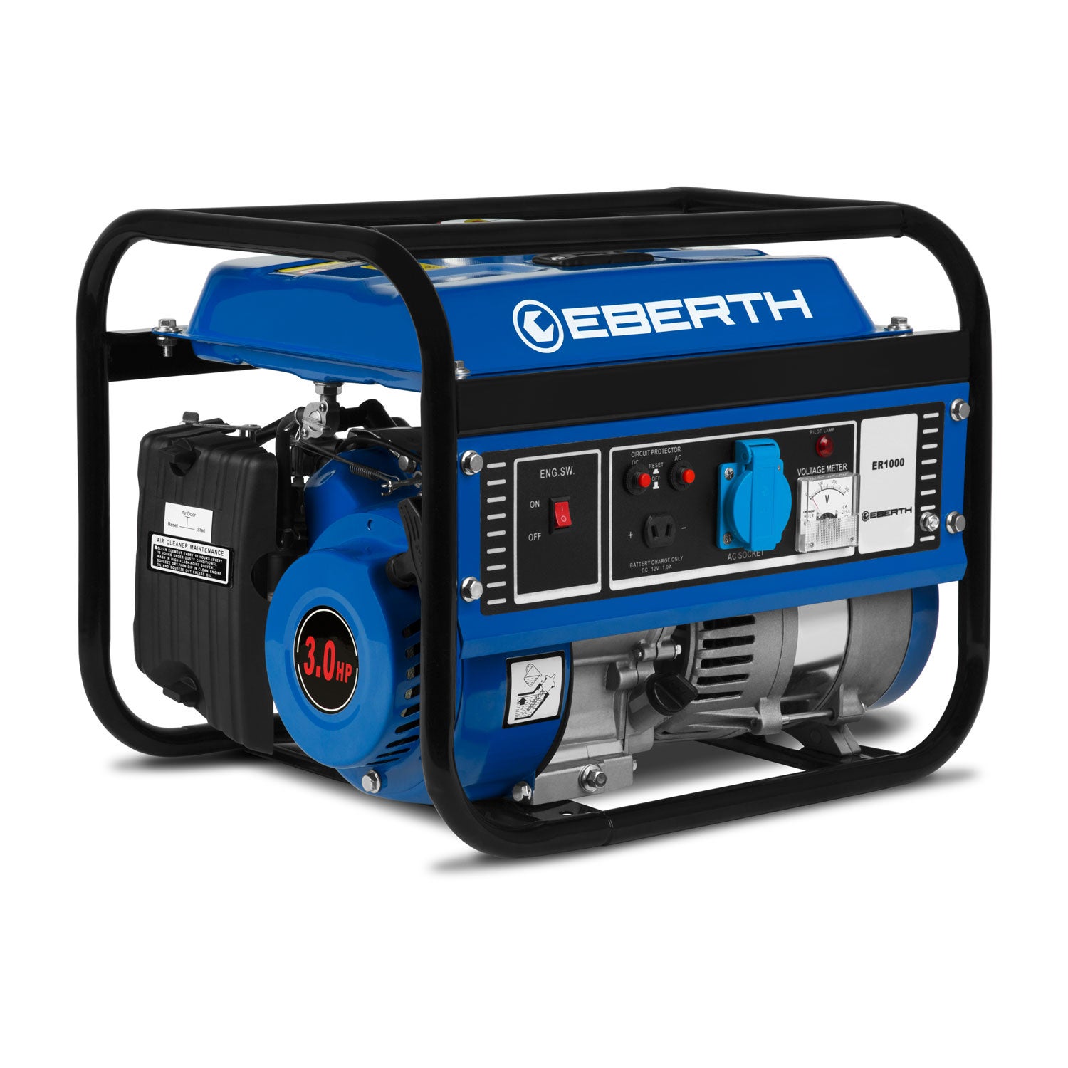 Groupe électrogène EBERTH 1000W - Portable, Essence, 1x230V + 1x12V, Neuf