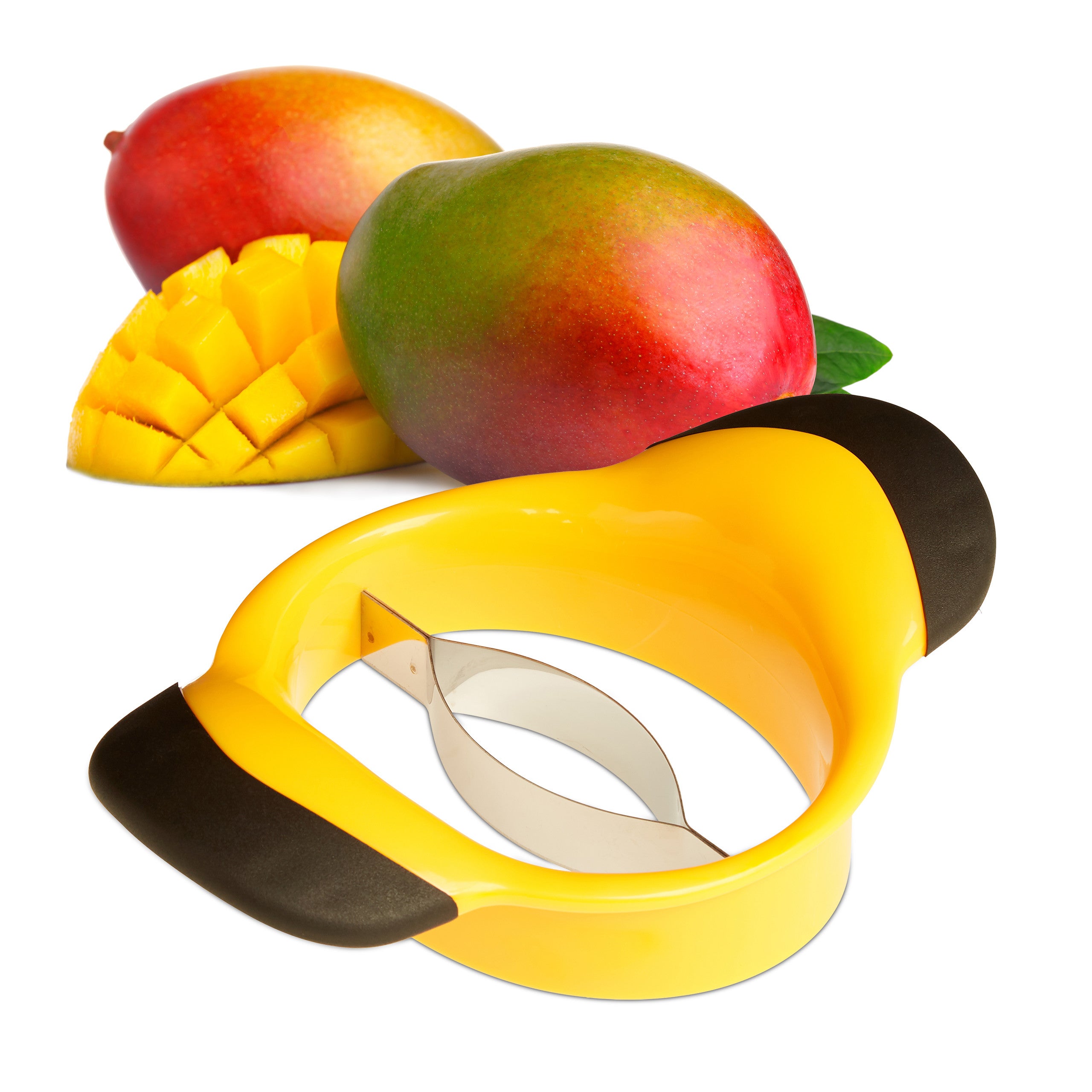 Taglia Mango In Acciaio Inox - Affettatrice A Cubetti E Separatore Di Nocciolo - Utensile Da Cucina Per Tagliare E Sbucciare Il Mango Velocemente