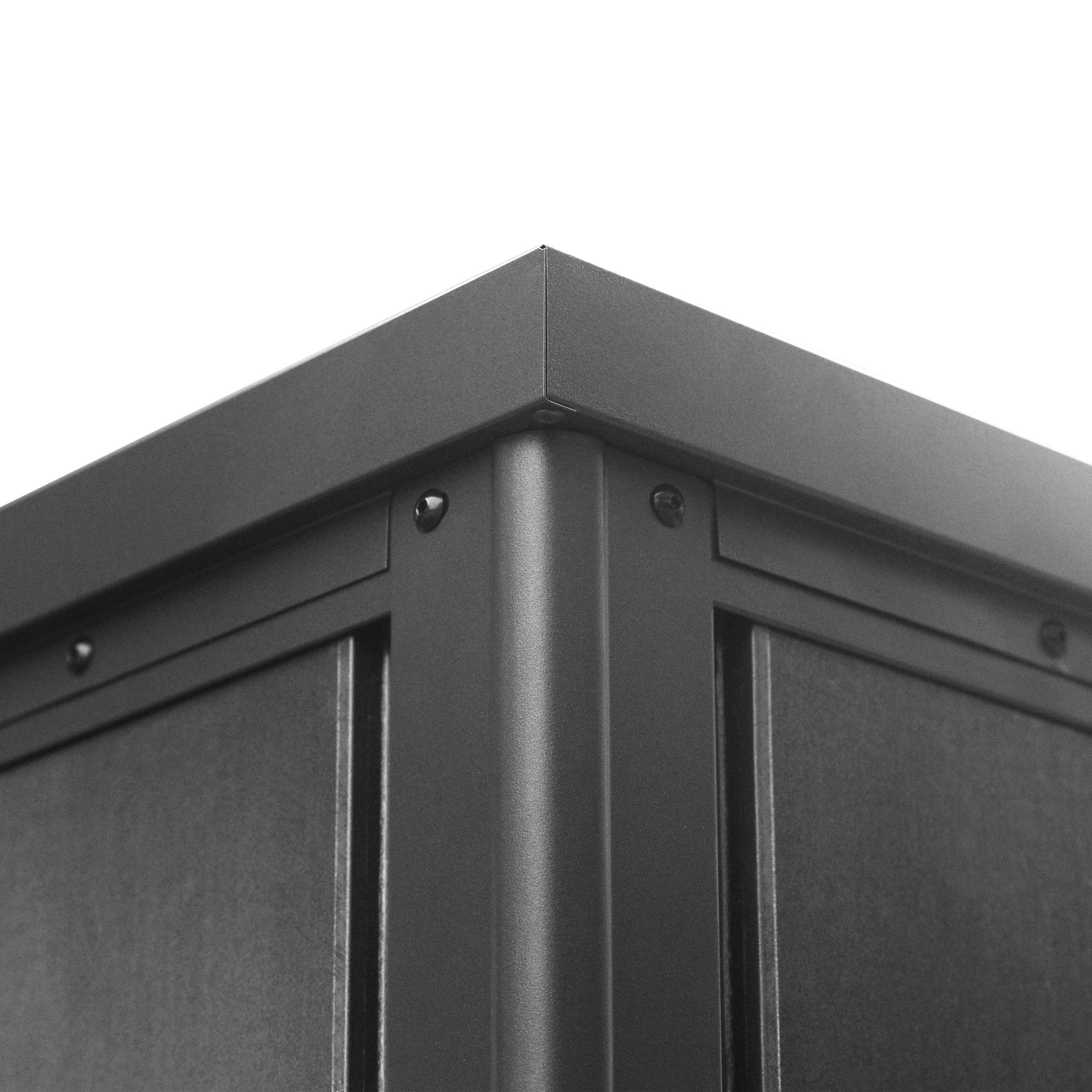 GFP Primeyard Armadio da esterno in metallo 84x84x131 cm Casetta da giardino antracite pavimento incluso - 6
