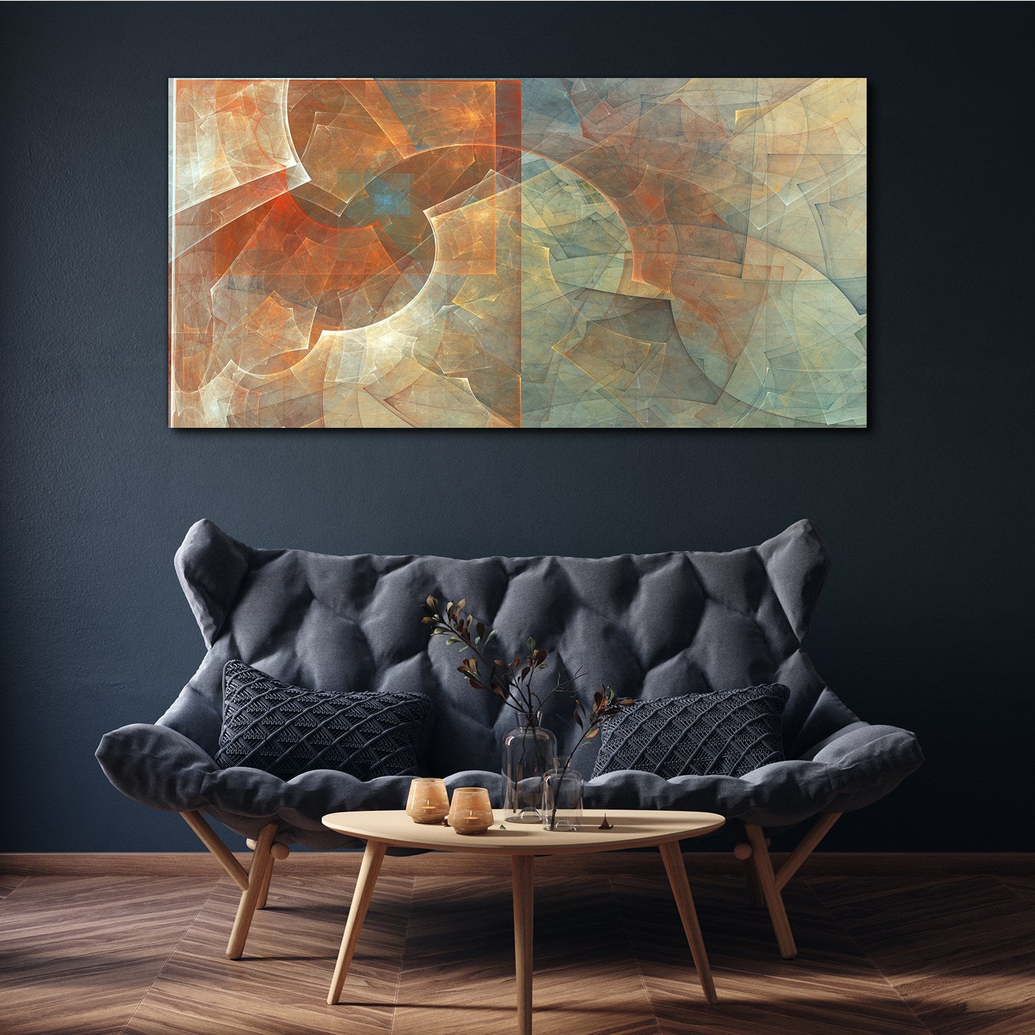 Tableau sur Toile 140x70 cm Tulup – Impression Murale, Idéal pour Salon et Chambre – Abstraction de forme - 2