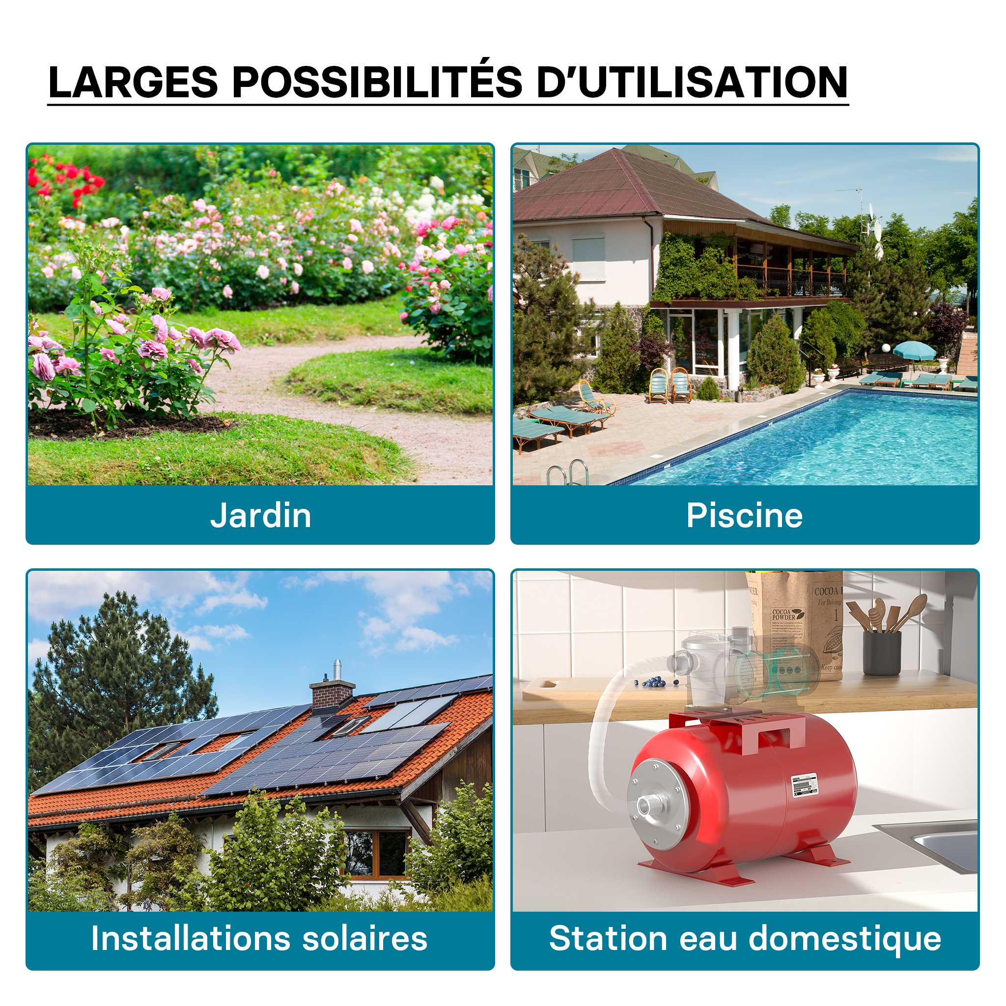 Vaso de expansión membrana EPDM 24L, depósito de presión, calderín para grupo de presión doméstico - 4