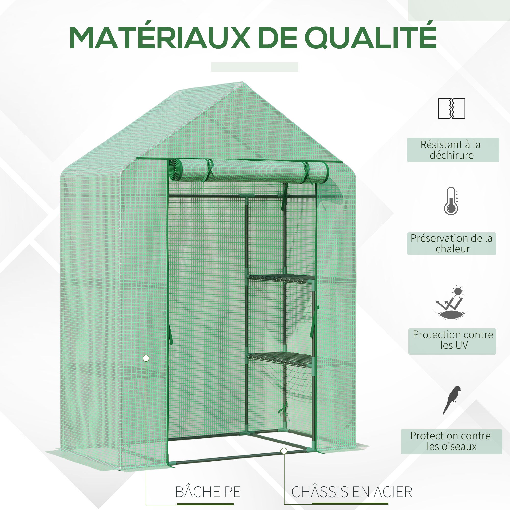 Serre de jardin PE Outsunny - 4