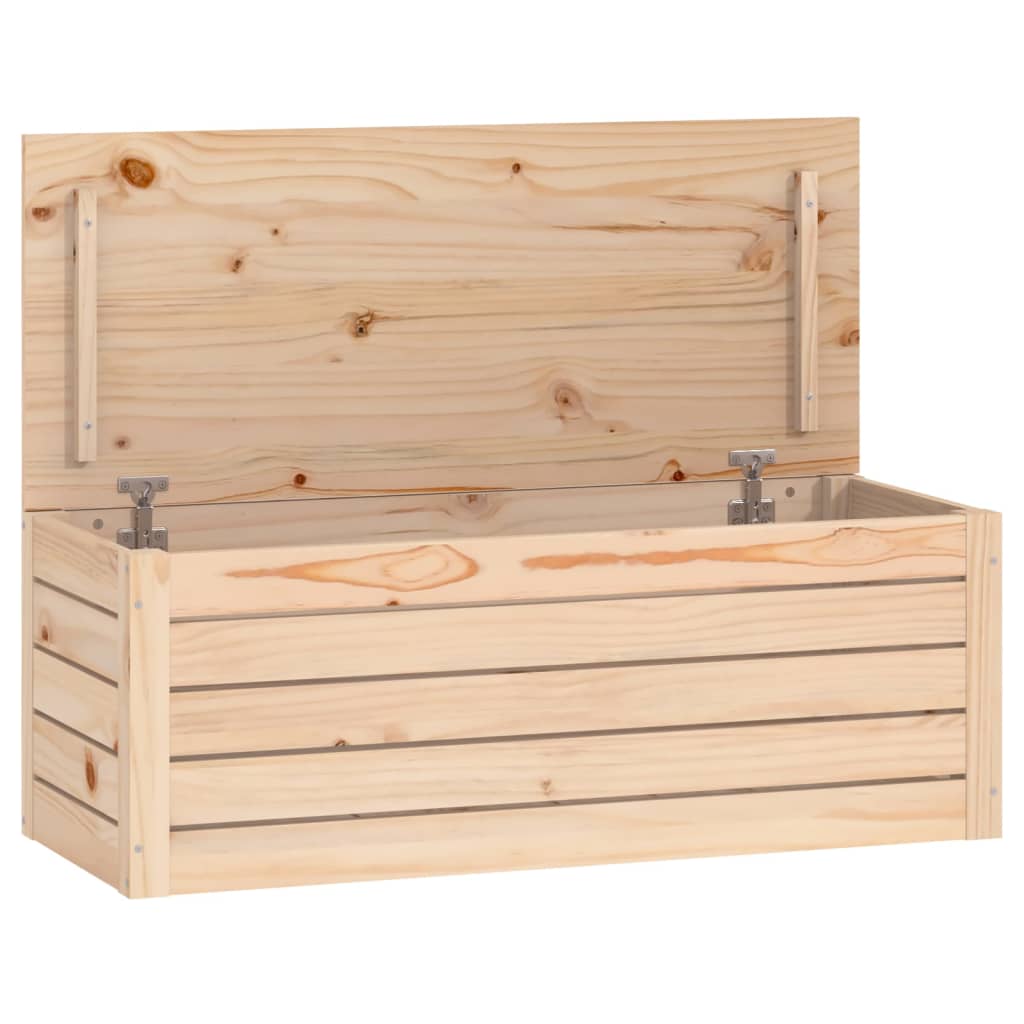 Caja de almacenaje madera maciza de pino 89x36,5x33 cm
