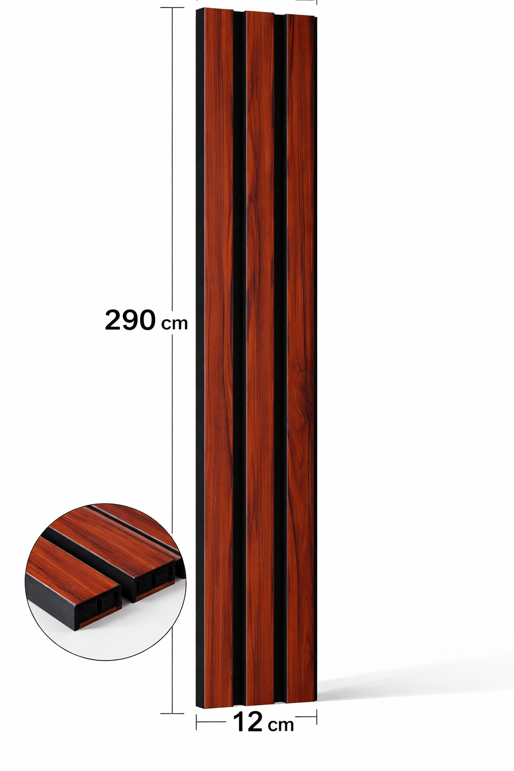 Lambris PVC décoratif 290 x 59,9 cm - panneaux muraux 12 mm - 4
