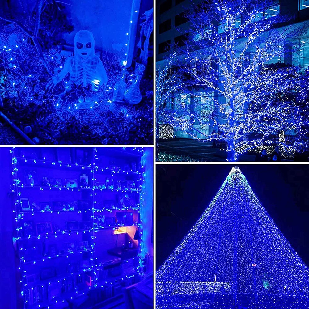 Guirlande Lumineuse de Noël, 20M 200 LED Lumières de Noël Intérieur et Extérieure Électrique 8 Modes Guirlande Décorative pour Fête Bleu - 7
