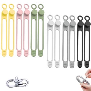 20 Fascette Fermacavi In Silicone Riutilizzabili - Morbide, Regolabili, Per Organizzare Cavi In Casa E Ufficio (Nero, 13cm)