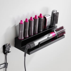 Brateuanoii Soporte Secador De Pelo, Soporte Secador Pelo Y Plancha, Soportes Para Secadores De Pelo, Pared Con Organizador De Cables, Organizador De Herramientas Para El Cabello De Dormitorio Y Baño