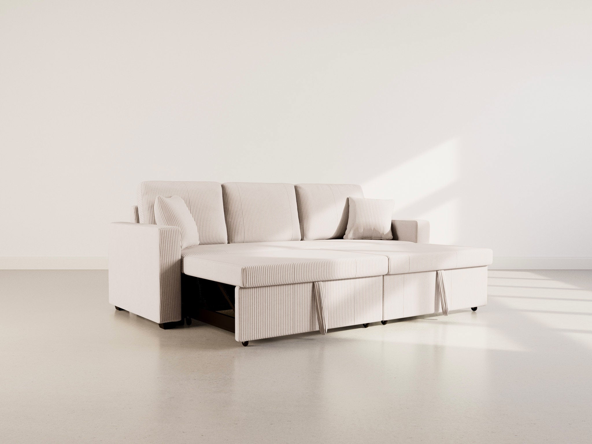 Canapé droit 3 places en beige - CYRUS - Best Mobilier - 3