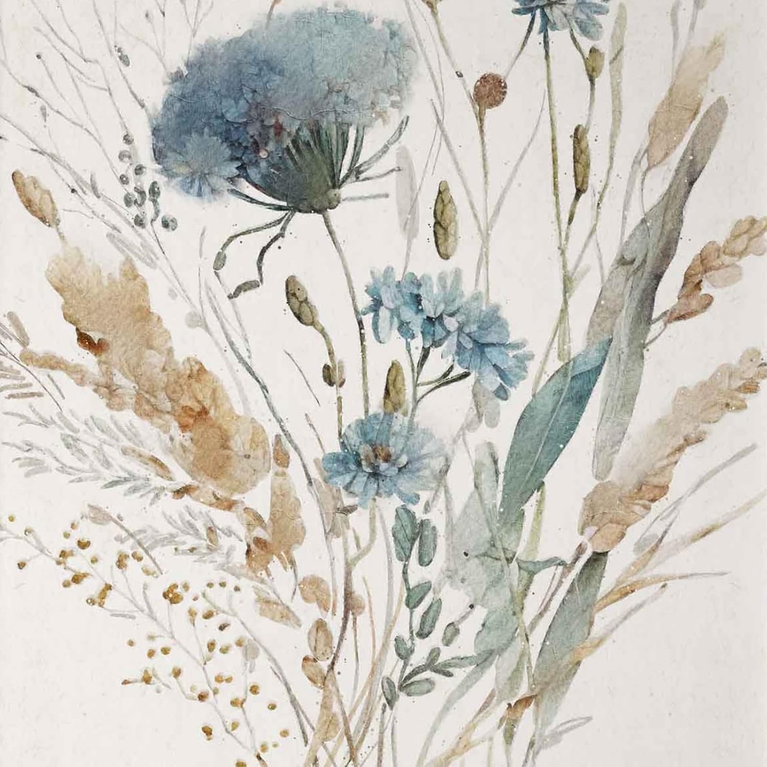 30x40cm Lot de 3 tableaux muraux pour salon - Fleurs rustiques - Aquarelle - Fleurs sauvages - Aquarelle - Décoration de salon - Sans cadre - 5
