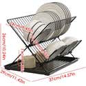Foldable dish rack, removable water tray, 2-tier collapsible kitchen ...