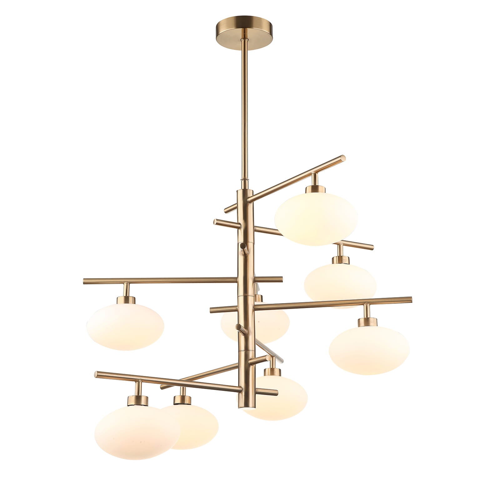 Lampa wisząca Fiorenzo mosiężno-złota-biała 8 x G9 x 25W wym:82,5x60x60cm Italux