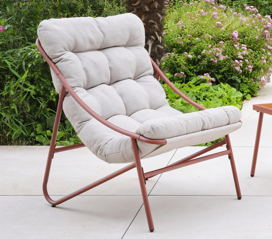 Salon bas de jardin en Métal Rouge 2 personnes - 2