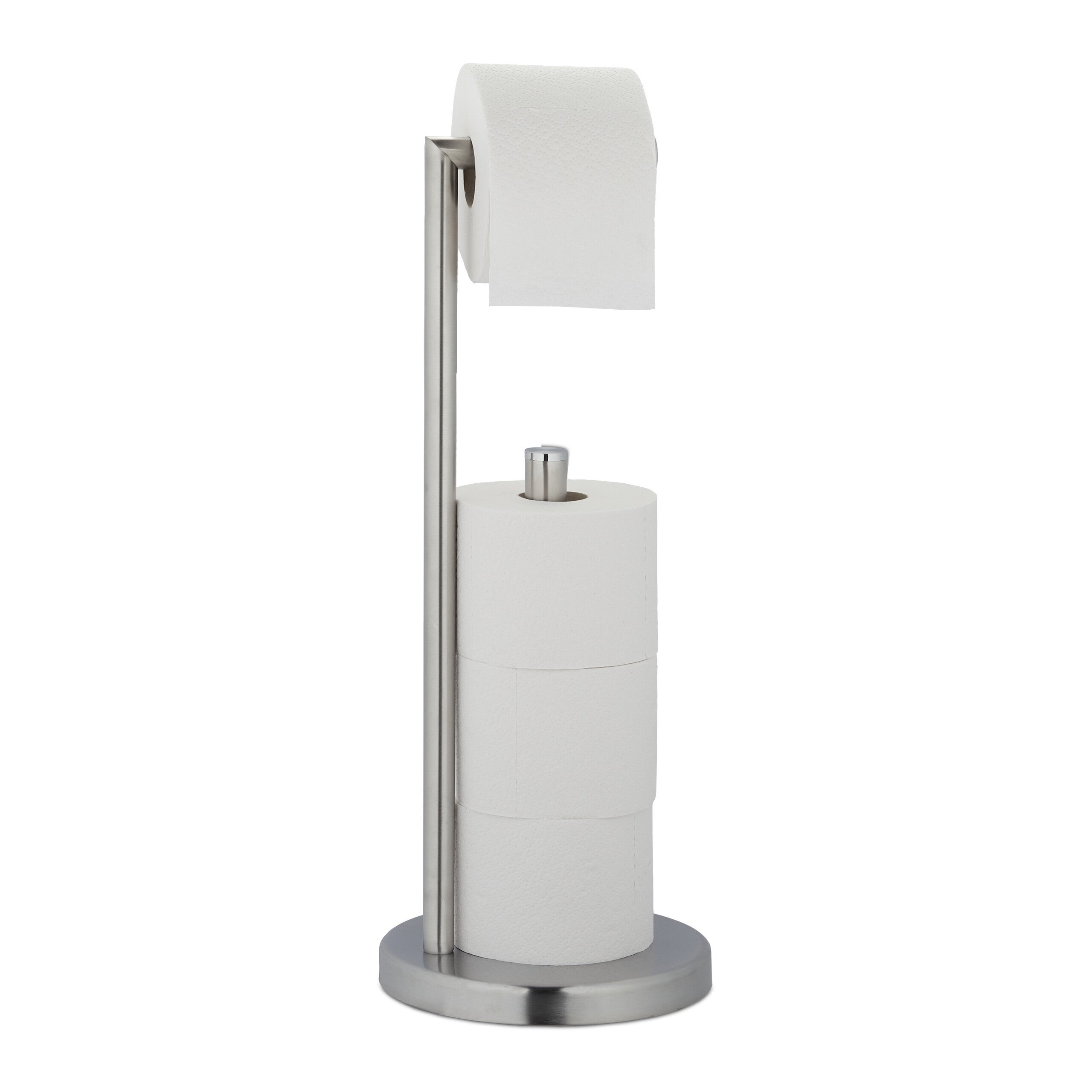 Portarrollos De Papel Higiénico De Pared, Acero Inoxidable, Sin Taladros, Plateado, 16 Cm | Leroy Merlin
