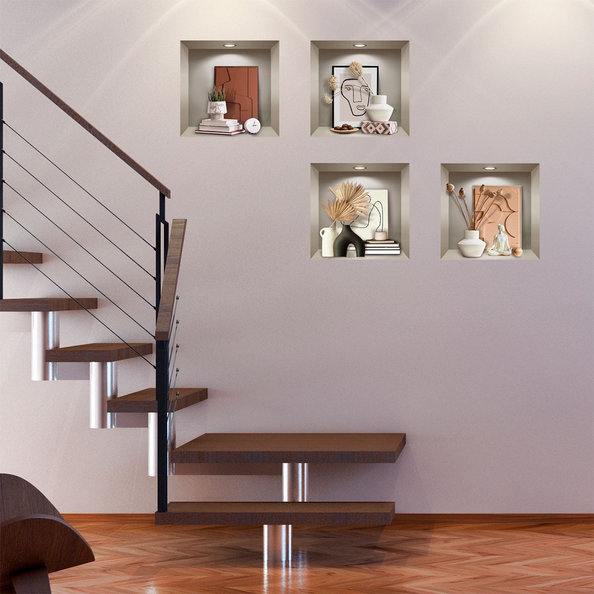 Adesivo effetto 3D oggetti di design - Sticker adesivo - adesivi murali - 60x60cm - 4