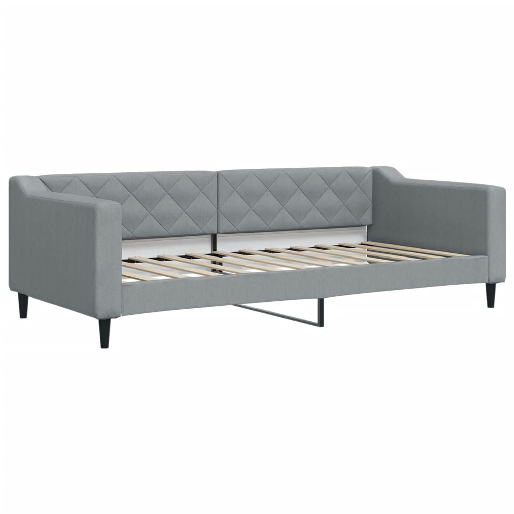 vidaXL Sofá cama nido con cajones tela gris claro 90x200 cm - 4