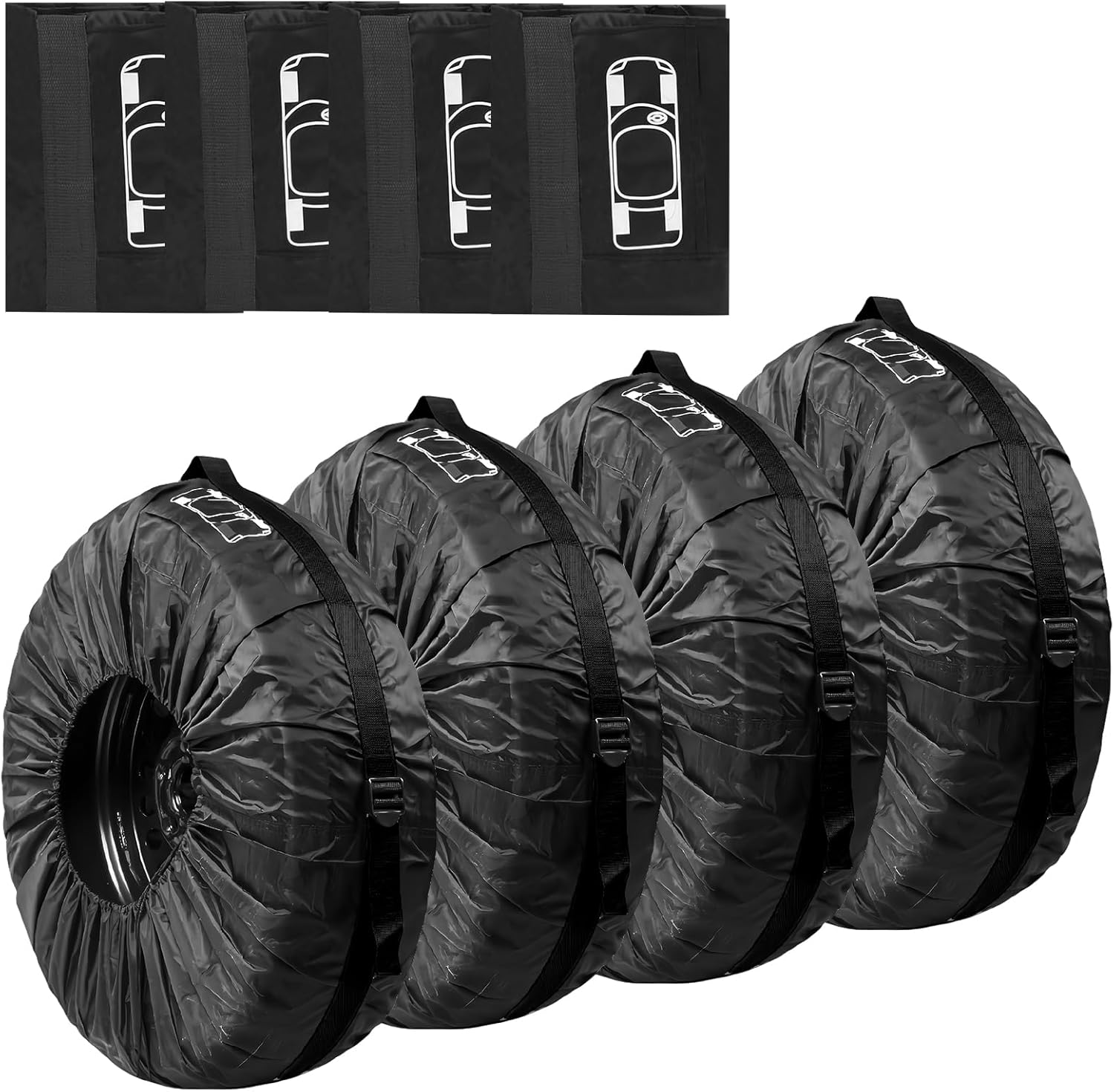 Lot de 4 sacs à pneus de 19-23 pouces - Housse de protection pour pneus ...