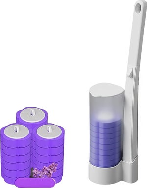 Brosse De WC Avec Support Violet Uni - MSV - Hygiène Et Durabilité Pour Salle De Bain