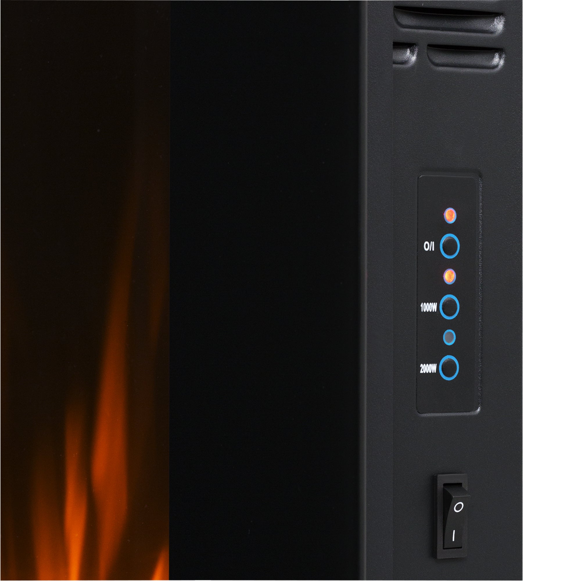 Cheminée électrique murale - Klarstein - 2000 W - cheminée électrique encastrable avec telecommande - effet flamme LED - 2