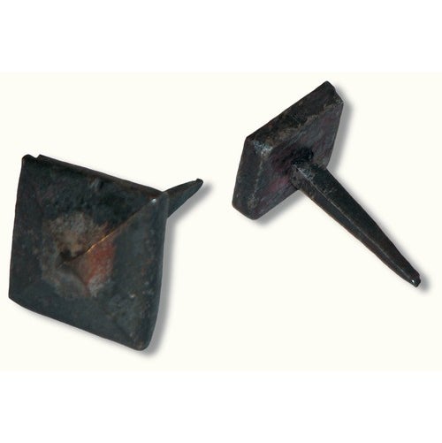 Clou en fer forgé tête diamant - Hauteur de tige 35mm tête carrée de 30mm - Quincaillerie de porte ou décor pour bois